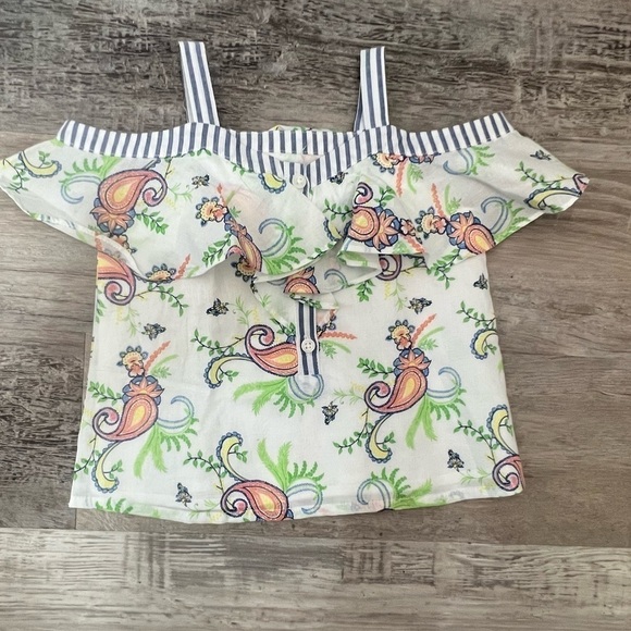 2/40 NWT Janie and Jack Paisley Off-The-Shoulder Top 18-24 Months - Picture 2 of 4